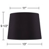 Springcrest Set of 2 Black Faux Silk Medium Drum Lamp Shades 11" Top x 13" Bottom x 9.5" Slant x 9.5" High (Spider) Replacement with Harp and Finial - image 4 of 4