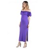 24seven Comfort Apparel Maternity Off Shoulder Ruffle Maxi Dress - 2 of 4