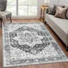 Washable Vintage Floral Medallion Area Rugs for Living Room, Soft Non Slip Retro Accent Carpet for Bedroom Dining Room - 3 of 4