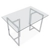 Ming 47"x 31.5" Rectangular Minimalist Transparent Glass Dining Table With Chrome Metal Legs-Maison Boucle - 4 of 4