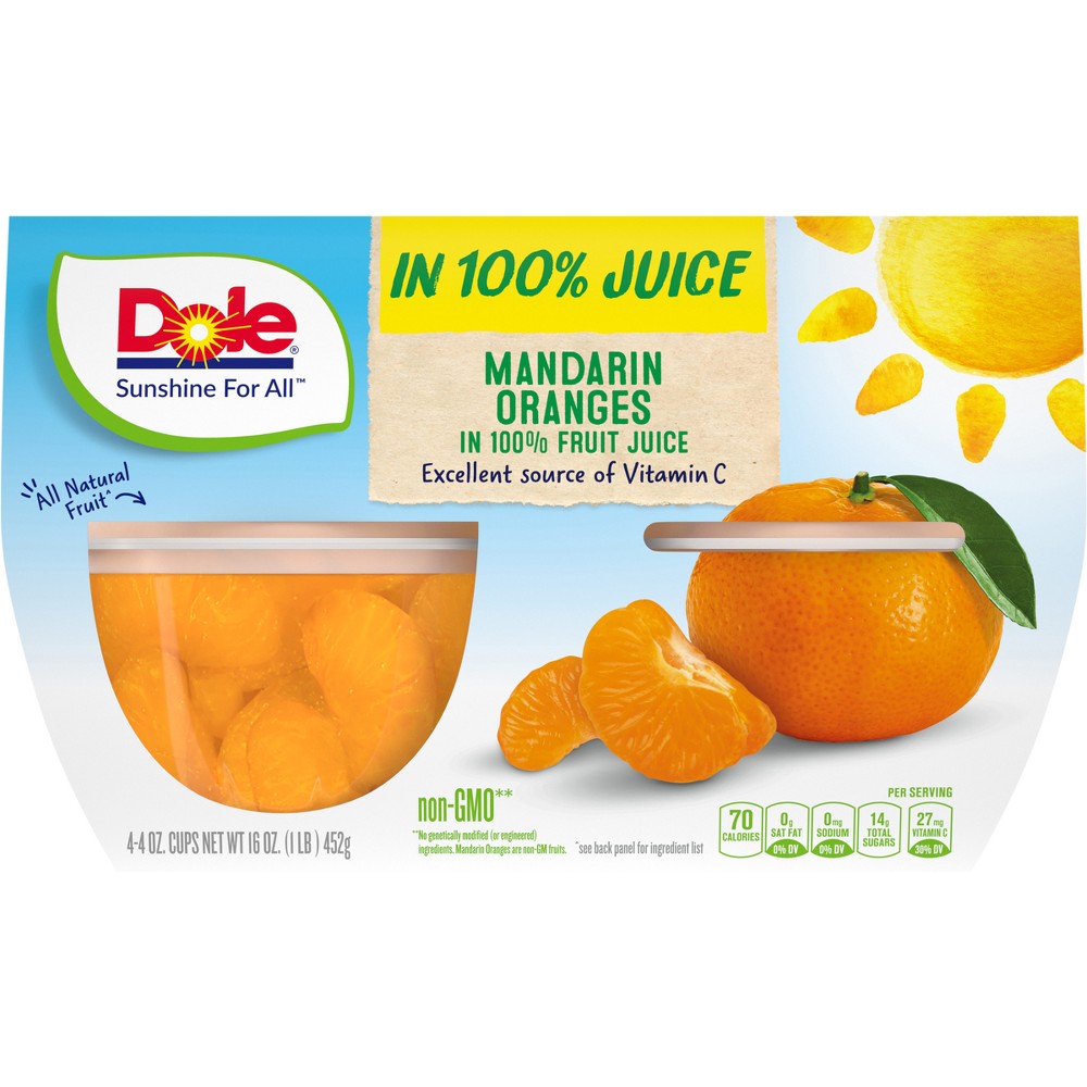 UPC 038900042073 product image for Dole Mandarins in 100% Juice - 16oz/4ct | upcitemdb.com