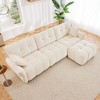 Oversized 110.2" Chenille Modular L-Shaped Sectional Sofa with High-Resilience Cushions and Ottoman, 4-Piece Free combination Sofa - 3 of 4