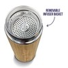 Bamboo Tea Infuser Bottle, Vacuum-Insulated Stainless Steel Thermos, Leak Proof Bottle for Hot or Cold Drinks, Vitauthority, 1ct - 2 of 2