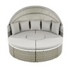 4-Pieces Outdoor Patio Rattan Round Daybed Sunbed with Retractable Canopy and Table - 3 of 4
