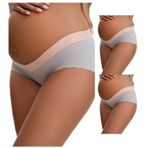 INSPIRE CHIC Women's Low Waist Ice Silk Briefs Pregnancy Under the Bump Underwear 3 Packs - 1 of 4