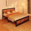 Bed Frame, Industrial Full Bed Platform Frame with Heavy Duty Steel Slat, No Box Spring Needed Easy to Assemble, Rustic Brown - 2 of 4