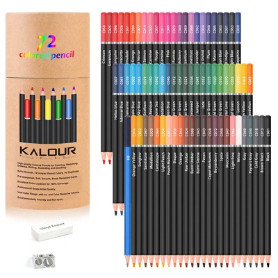 72-Color Colored Pencils for Adult Coloring Books, Soft Core, Artist Drawing Sketching Pencils Set
