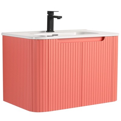 Caskvalley Modern Bathroom Vanity with Straight Fluted Design - Sink Included