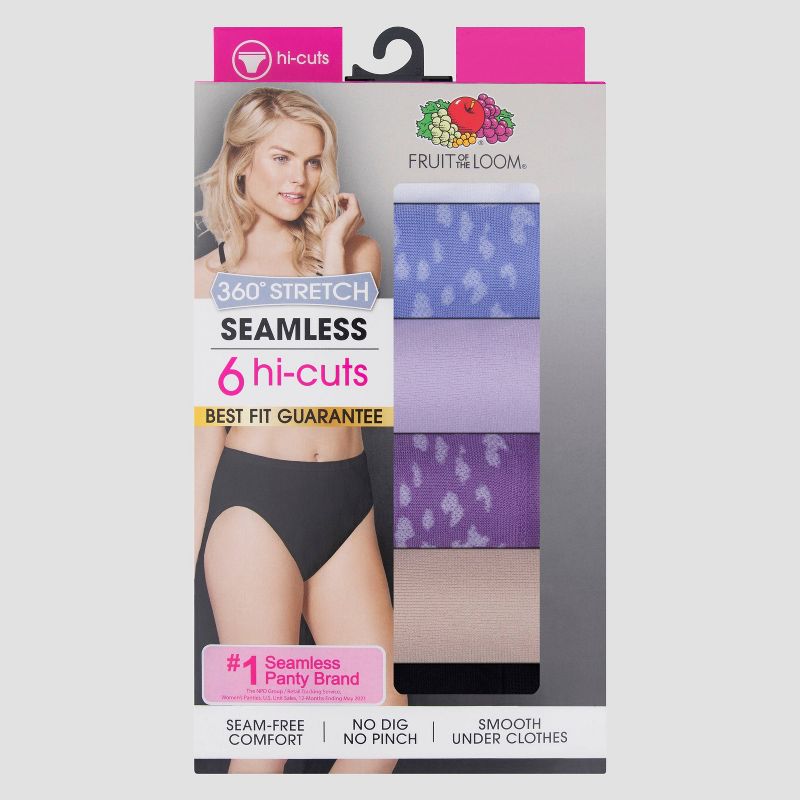 Fruit of the Loom Women's 6pk 360 Stretch Seamless Hi-Cut Underwear - Colors may vary, 3 of 8