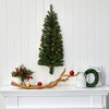 Nearly Natural 3-ft Flat Back Wall Hanging Artificial Christmas Tree with 35 Clear LED Lights - 4 of 4