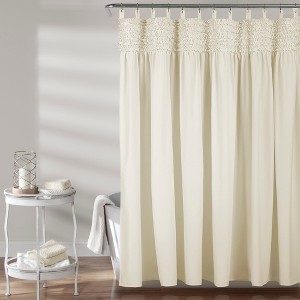 Lush Decor Solid Shower Curtain Ivory