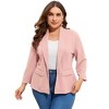 Coolmee Women's Plus Size Blazers Casual Open Front Work Office Jackets Blazer with Pockets - 2 of 4