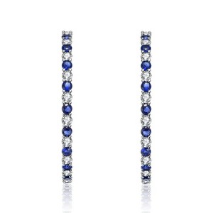 Guili Big Hoop Earrings with Colored Cubic Zirconia in Green, Red, Blue, Gold, Pink, and White, Featuring a Bold Design, Perfect for Statement Looks - 1 of 3