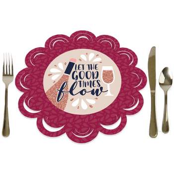 Big Dot of Happiness But First, Wine - Wine Tasting Party Round Table Decorations - Paper Chargers - Place Setting For 12