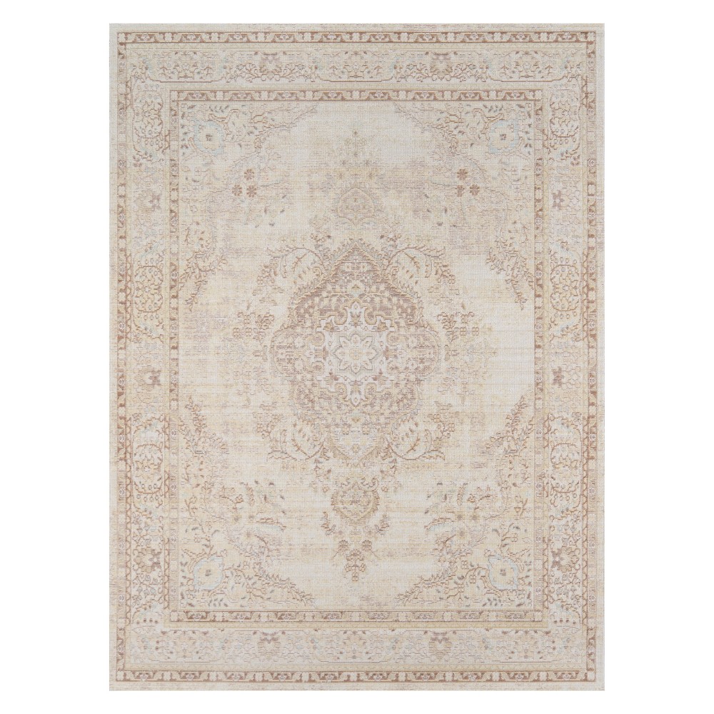 9'3inx11'10in Medallion Loomed Area Rug Ivory - Momeni