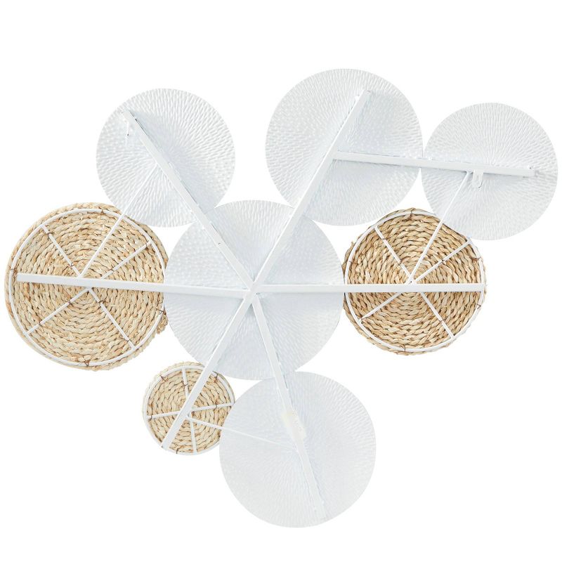 31&#34; x 37&#34; Metal Plate Rope Design Wall Decor with Textured Pattern White - The Novogratz, 3 of 6