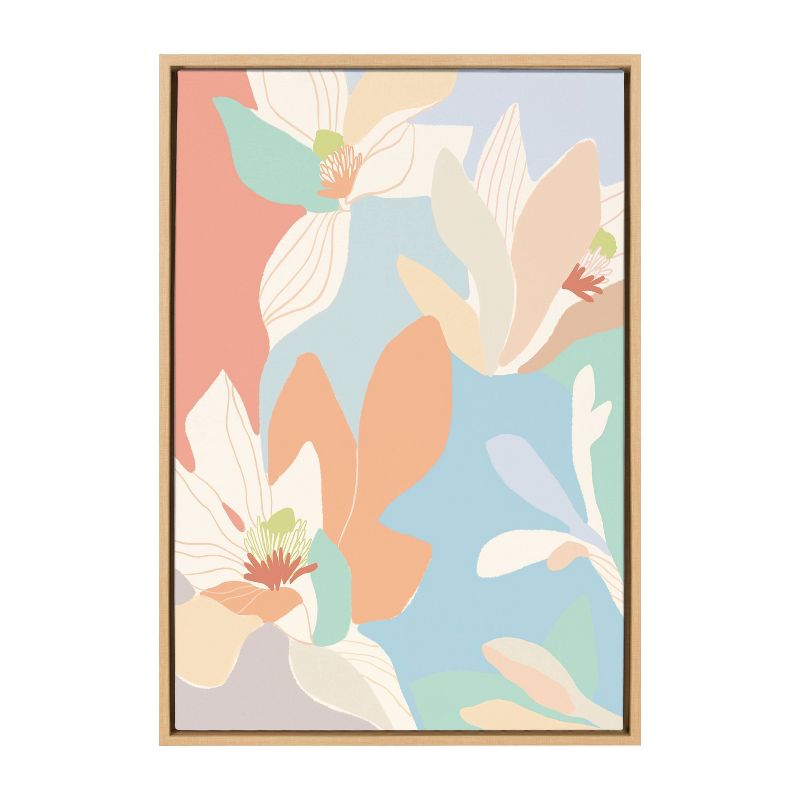 23&#34; x 33&#34; Sylvie Spring Magnolia Framed Canvas by Kasey Free Natural - Kate &#38; Laurel All Things Decor, 1 of 8