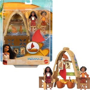 Mattel Disney Moana 2 Toys, Moana & Loto’s Workshop Playset with 2 Small Dolls, Floating Boat & 5 Accessories - 1 of 4