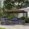 Outsunny 9.6' x 8.5' Cantilever Patio Umbrella, Solar Powered LED Offset Umbrella Rotation, Crank and Cross Base - 2 of 4
