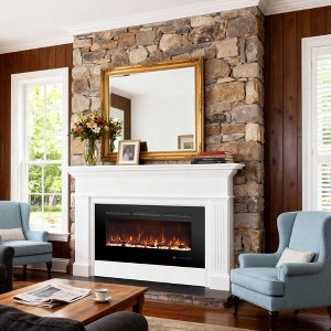 IHOMEADORE Black Crystal Insert Electric Fireplace with Remote and LED - 1 of 4