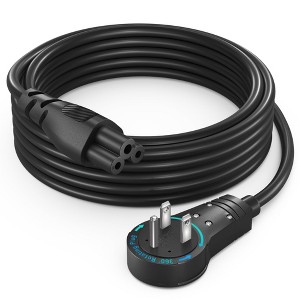 3-Prong AC Laptop Power Cord with 360° Rotating Plug Universal 125V Power Cable, NEMA 5-15P to C5 UL Approved - 1 of 4