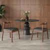 PAGED Mid-Century Dining Chairs Set of 2, Chairs for Dining Table with PU Leather/Woven Rope & Solid Wood Legs for Dining Room, Living Room - 3 of 4