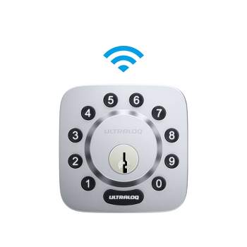 ULTRALOQ U-Bolt 5-in-1 Bluetooth Enabled and Keypad Smart Deadbolt Door Lock with Wi-Fi Built-in Satin Nic