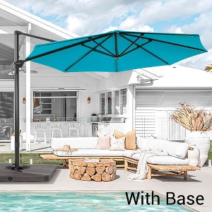 Sonkuki 11FT 270gsm Aluminum Patio Cantilever Umbrella With Weighted Base and Solution-Dyed Fabric - 1 of 4