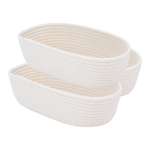 REGALWOVEN Odorless Cotton Rope Handcrafted Compact Multiple Use Open Storage Bins 3 Packs - 1 of 4