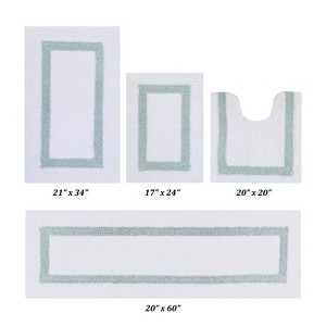 Hotel 4 PC Bath Rug 100% Premium Cotton Tufted Weave Two Tone Reversible Bathroom Rug, Super Soft Absorbent, Machine Washable Bath Mat - 1 of 4