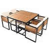 9-Pieces Outdoor Dining Set,Square Table With 4 Cushioned Chairs And 4 Ottomans,Outdoor Patio Set,Outdoor Furniture For Patio,Garden-Cuddlewood - 3 of 4