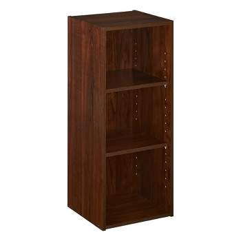 ClosetMaid 3 Tier Versatile Stackable Wooden Storage Organizer with 2 Adjustable Shelves for Home and Office, Dark Cherry Finish