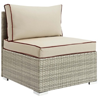 Modway Repose Outdoor Patio Armless Chair Light Gray Beige