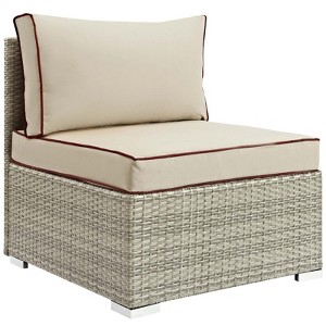 Modway Repose Outdoor Patio Armless Chair Light Gray Beige - 1 of 4