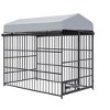 Large Dog Kennel Outdoor Pet Pens Dogs Run Enclosure Animal Hutch Metal Coop Fence with Roof Cover - 4 of 4