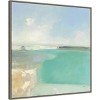 30" x 30" Summer Coastline by Julia Purinton Framed Canvas Wall Art Print - Amanti Art: Watercolor Landscape with Clouds - 2 of 4