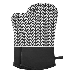 REGALWOVEN Silicone Thick Cotton Lining Heat Resistant Oven Mitts 12.8 x 7.5 Inch Set of 2 - 1 of 4
