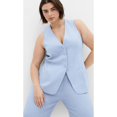 Women's Plus Size Tori Vest - bluebell | CITY CHIC