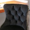 Lyngins Velvet Bar Stools Set of 2,Counter Height Barstool with Black/Gold/Silver Base,Tufted Back,Swivel Bar Stool for Home Pub Kitchen Island Office - 4 of 4