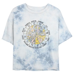 Junior's Women Lost Gods Astrology Vintage Wheel Crop T-Shirt - 1 of 4