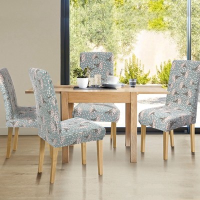 Short Stretch Removable Kitchen Bar Dining Room Chair Protector Fabric Slipcover 