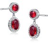 Guili Sterling Silver Drop Earrings with Green, Red, or Blue Cubic Zirconia Stones – A Bold, Elegant, and Timeless Jewelry Statement Piece - 3 of 3