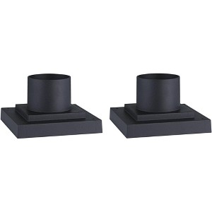 John Timberland 5 3/4" Wide x 3 1/2" High Modern Post Light Mount Adapter Porch House Exterior Outside Set of 2 Weatherproof Black Metal Front Door - 1 of 4