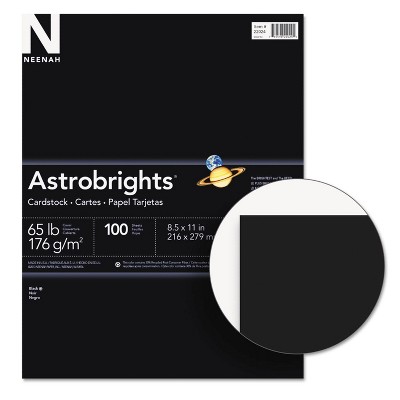 Astrobrights Colored Cardstock, 8.5 x 11, 65 lb./176 gsm, Eclipse Black,  80 Sheets