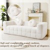 84.6'' Lychee-Textured Polyester Modern Boneless Three-Seater Sofa with Two Circular Throw Pillows - 4 of 4