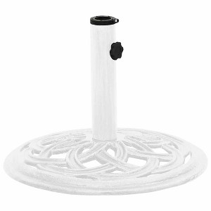 vidaXL Umbrella Base White 17.3"x17.3"x12.2" Cast Iron - 1 of 4