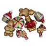 Northlight Pack of 8 Gold and Red Gingerbread Men with Sweet Treats Christmas Ornaments 3" - 3 of 3