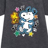 - Peanuts - Snoopy Woodstock Patches Graphic Short Sleeve Fleece Dress - 2 of 4
