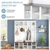 Sapphtopaz Farmhouse Hall Tree with Storage Bench & 6 Hooks Wooden Entryway Shoe Cabinet with 13 Cubbies & Adjustable Shelf for Entryway,Hallway - 3 of 4