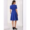 INSPIRE CHIC Women's Elegant V Neck Short Sleeve Dressy Wrap Ruched Business A-Line Midi Dress - image 3 of 4